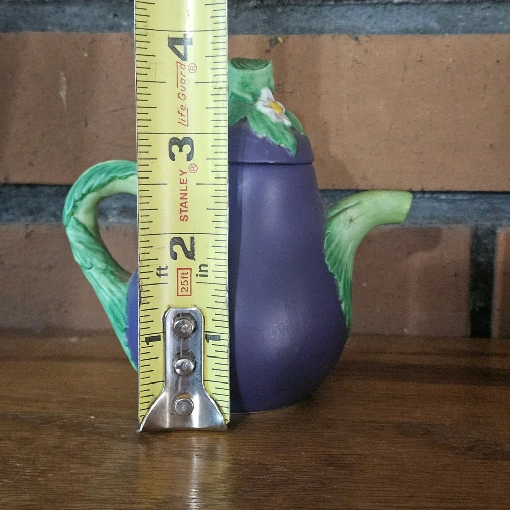 Avon Collectibles 1996 Eggplant Teapot Trinket Box 3.75